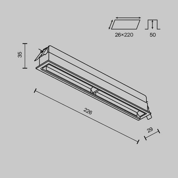 Встраиваемый светильник Technical DL100-12W2.7-3-4K-W, изображение 8