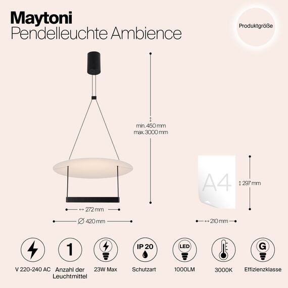 Подвесной светильник Maytoni MOD280PL-L23B3K, изображение 4