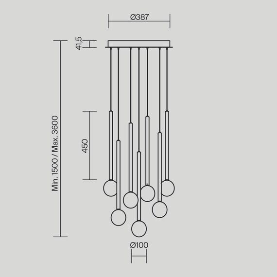 Подвесной светильник Maytoni MOD383PL-L20BBS3K, изображение 6