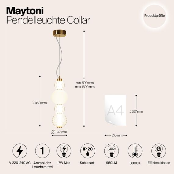 Подвесной светильник Maytoni P069PL-L17G3K, изображение 8