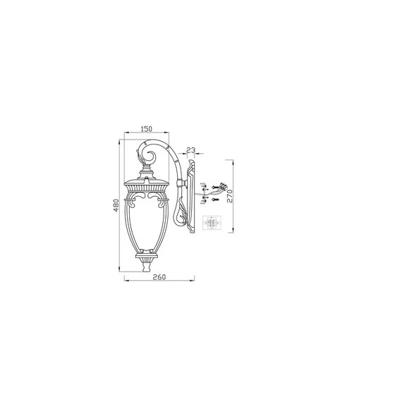Настенный светильник (бра) Outdoor O414WL-01BZ, изображение 9