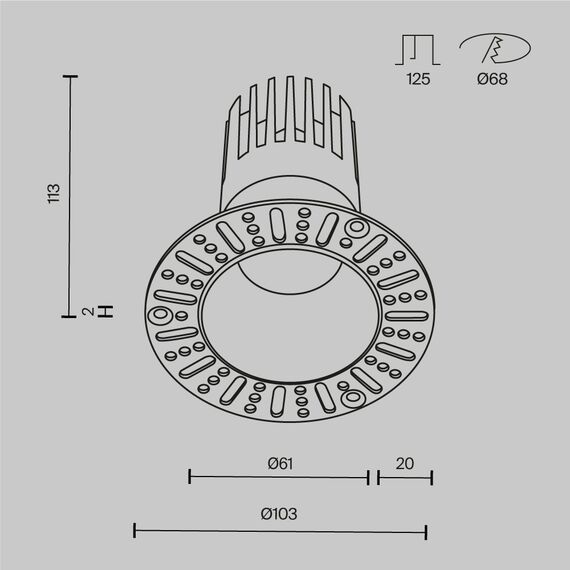 Встраиваемый светильник Technical DL122-15W-2.7K-TRS-B, изображение 14