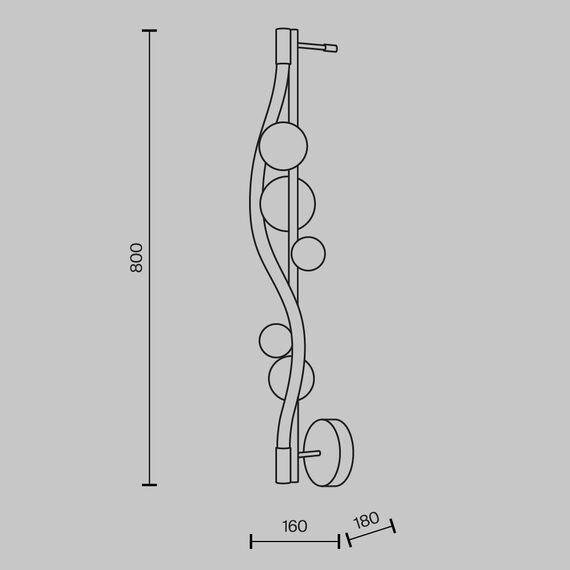Настенный светильник (бра) Maytoni MOD289WL-L18BS3K, изображение 9