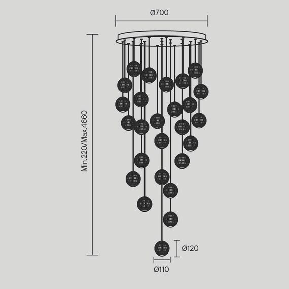 Подвесной светильник Maytoni MOD293PL-L140BS3K, изображение 8