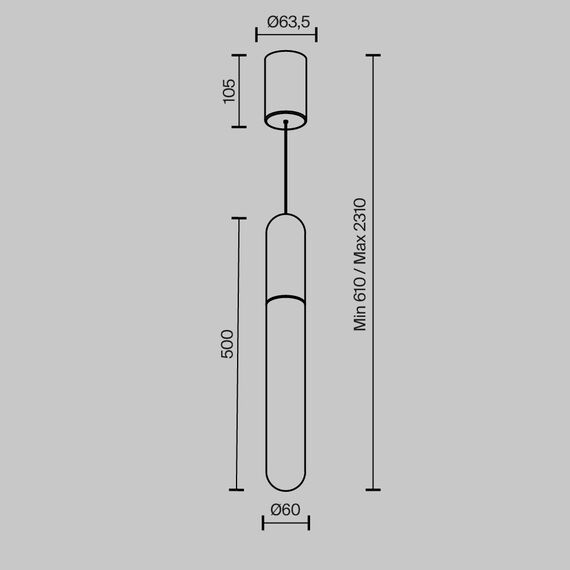 Подвесной светильник Technical P101PL-L500-12W3K-BS, изображение 8