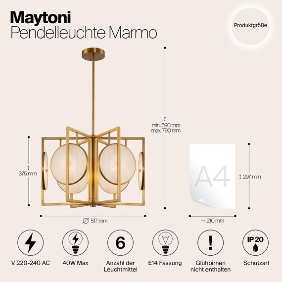 Подвесной светильник Maytoni MOD099PL-06G, изображение 5