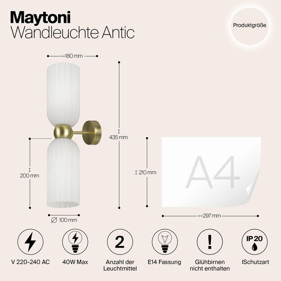 Настенный светильник (бра) Maytoni MOD302WL-02W, изображение 9