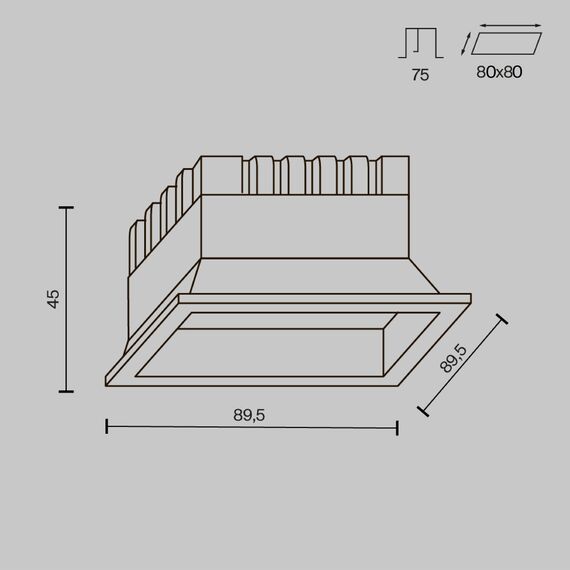 Встраиваемый светильник Technical DL056-8W3-4-6K-B, изображение 2