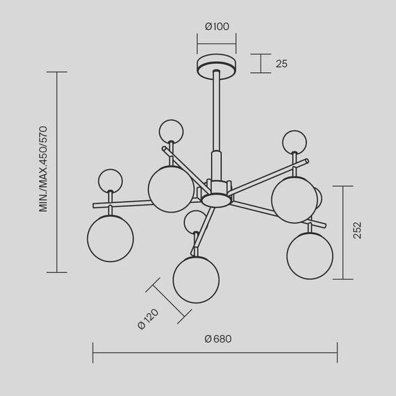 Подвесной светильник Maytoni MOD436PL-05BS, изображение 7