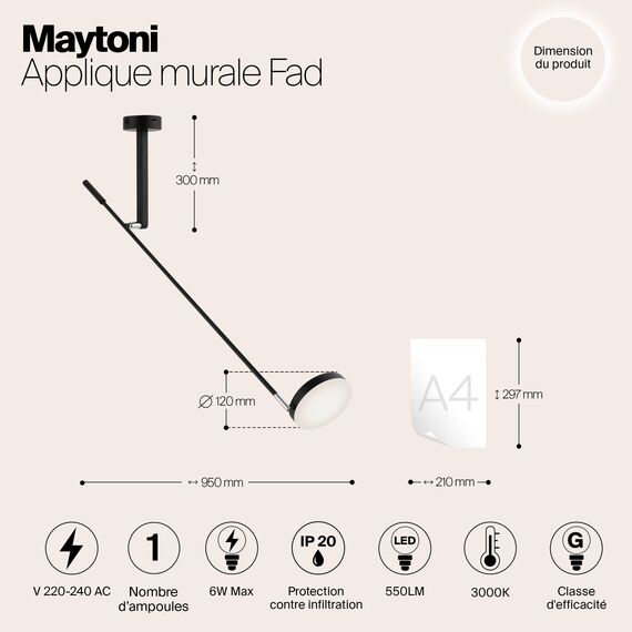 Настенный светильник (бра) Maytoni MOD070WL-L6B3K, изображение 7