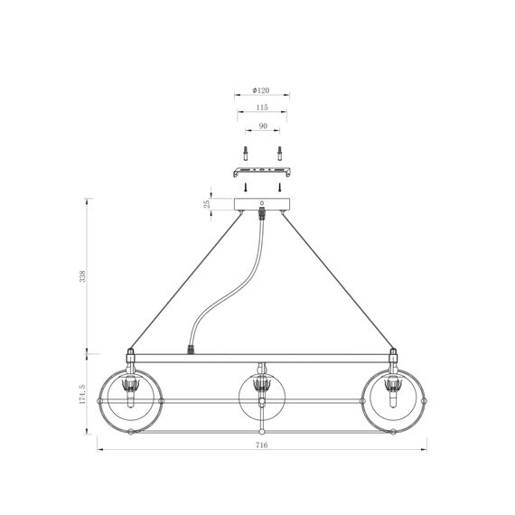 Подвесной светильник Maytoni MOD312PL-10GCH, изображение 6