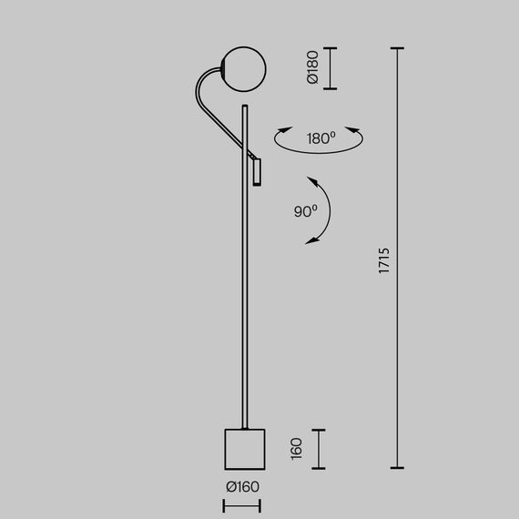 Напольный светильник (торшер) Maytoni MOD230FL-01B, изображение 11