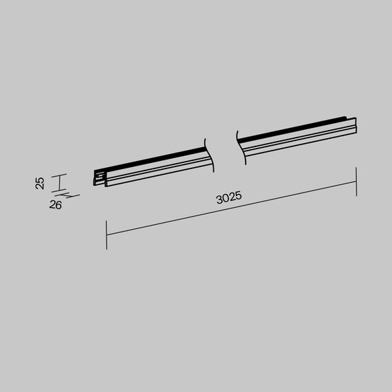 Профиль для уличной трековой системы Outdoor O-TR001-P-B3M, изображение 2
