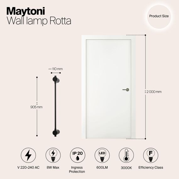 Настенный светильник (бра) Maytoni MOD413WL-L8B3K, изображение 2