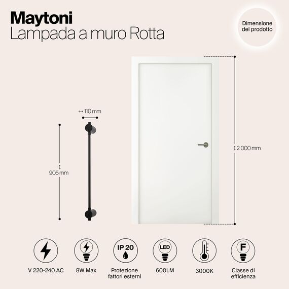 Настенный светильник (бра) Maytoni MOD413WL-L8B3K, изображение 4