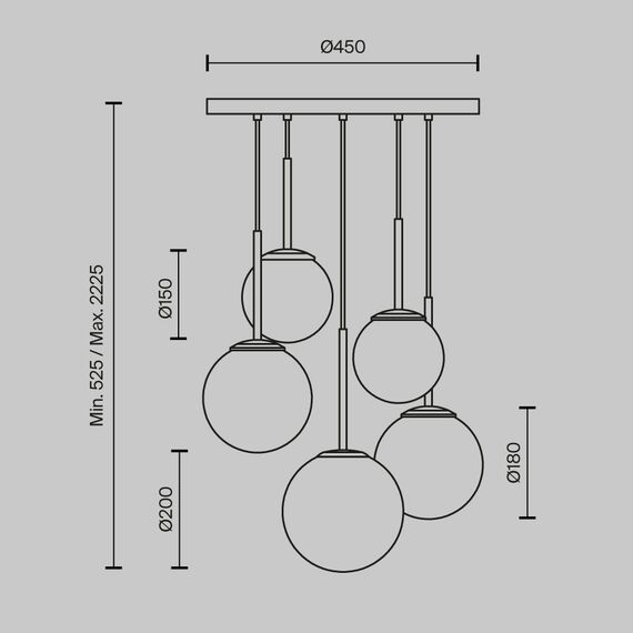 Подвесной светильник Maytoni MOD321PL-05B, изображение 4