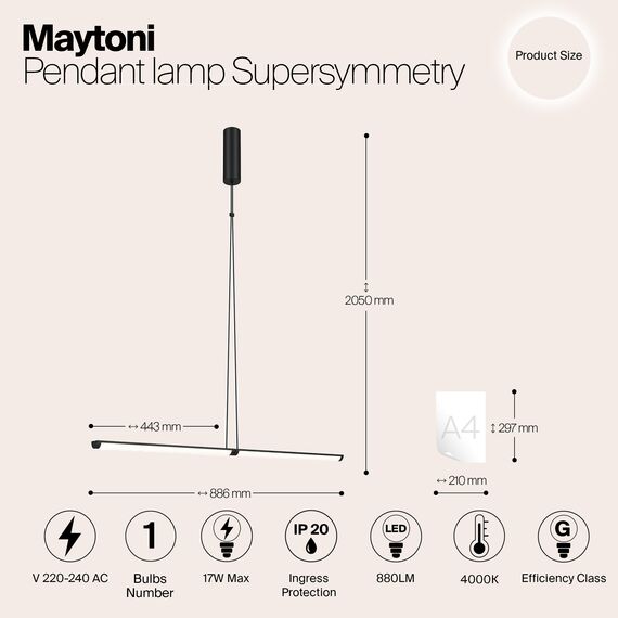 Подвесной светильник Maytoni P096PL-L11BK, изображение 9