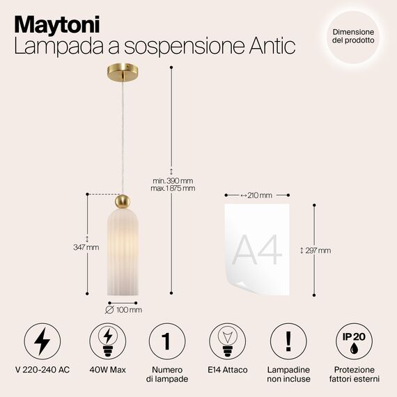 Подвесной светильник Maytoni MOD302PL-01W, изображение 3