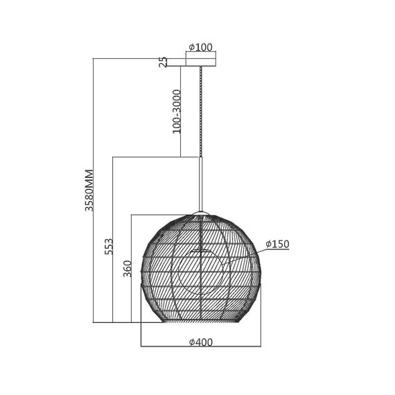 Подвесной светильник Maytoni MOD204PL-01BG, изображение 2