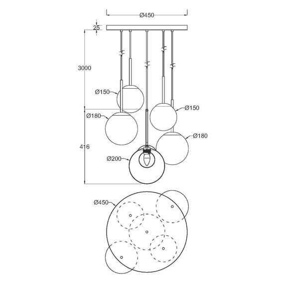Подвесной светильник Maytoni MOD521PL-05G, изображение 2