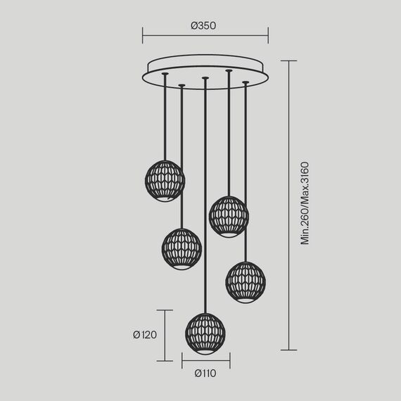 Подвесной светильник Maytoni MOD293PL-L30BS3K, изображение 6