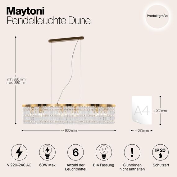 Подвесной светильник Maytoni DIA005PL-06G, изображение 12