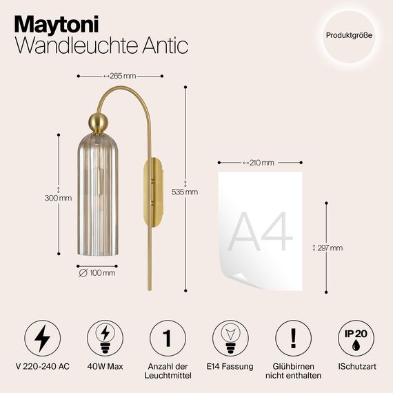 Настенный светильник (бра) Maytoni MOD302WL-01CG, изображение 6