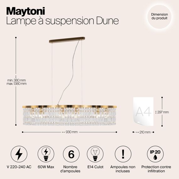 Подвесной светильник Maytoni DIA005PL-06G, изображение 16