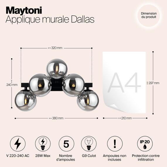 Настенный светильник (бра) Maytoni MOD547WL-05B, изображение 4