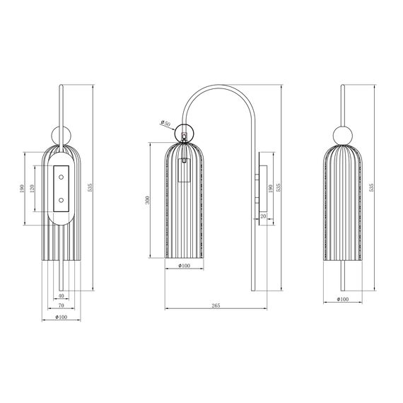Настенный светильник (бра) Maytoni MOD302WL-01CG, изображение 7