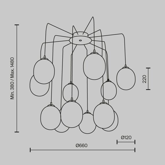Подвесной светильник Maytoni MOD176PL-12G, изображение 3