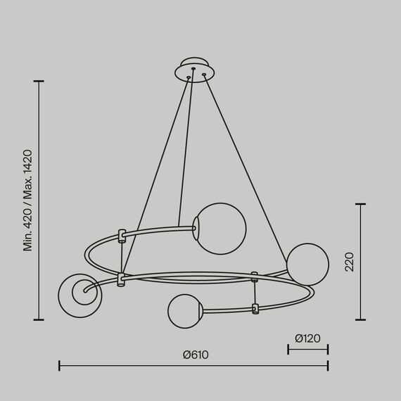Подвесной светильник Maytoni MOD317PL-04B, изображение 2