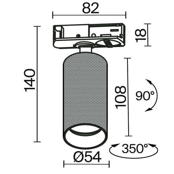 Трековый светильник Technical TR089-1-GU10-BMG, изображение 2
