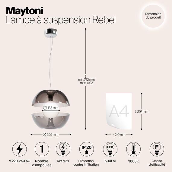 Подвесной светильник Maytoni MOD322PL-L6B3K, изображение 8