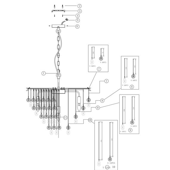 Подвесной светильник Maytoni MOD091PL-07CH, изображение 5