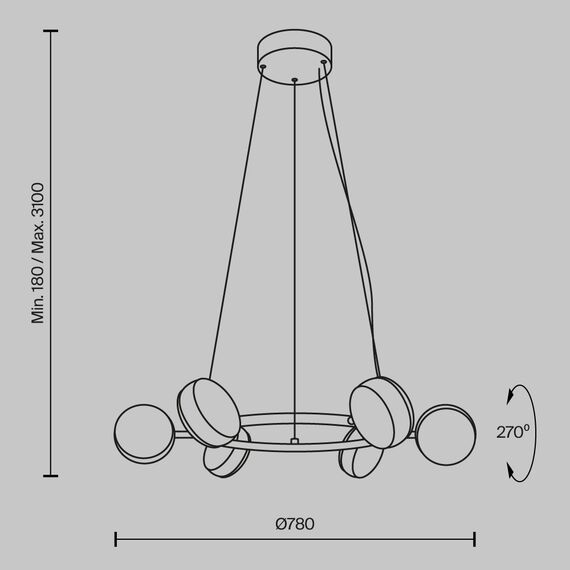 Подвесной светильник Maytoni MOD299PL-L60BS3K, изображение 7
