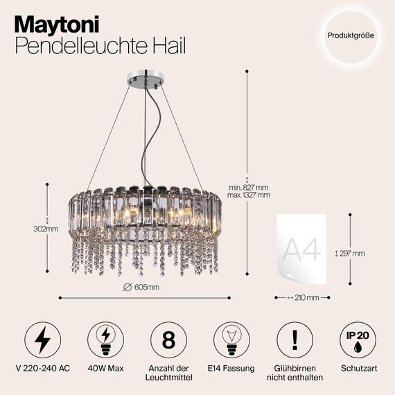 Подвесной светильник Maytoni MOD097PL-08CH, изображение 7