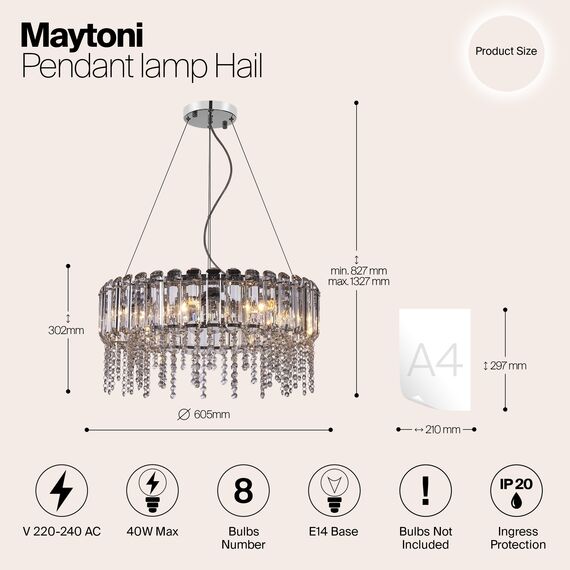 Подвесной светильник Maytoni MOD097PL-08CH, изображение 9
