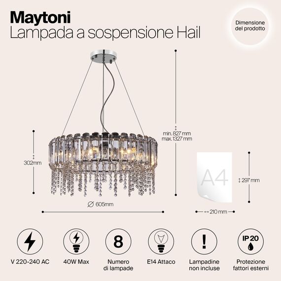 Подвесной светильник Maytoni MOD097PL-08CH, изображение 3