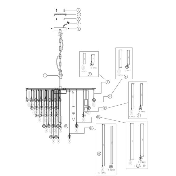 Подвесной светильник Maytoni MOD091PL-09G, изображение 5