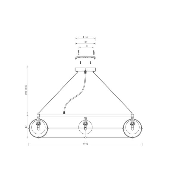 Подвесной светильник Maytoni MOD312PL-12GCH, изображение 7