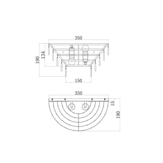 Настенный светильник (бра) Maytoni MOD130WL-02G, изображение 5