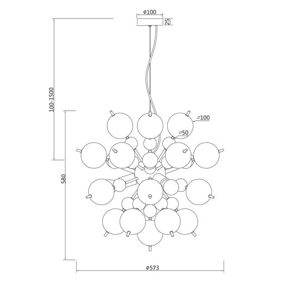 Подвесной светильник Maytoni MOD133PL-06BS, изображение 3