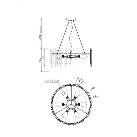 Подвесной светильник Maytoni MOD136PL-06BS, изображение 6