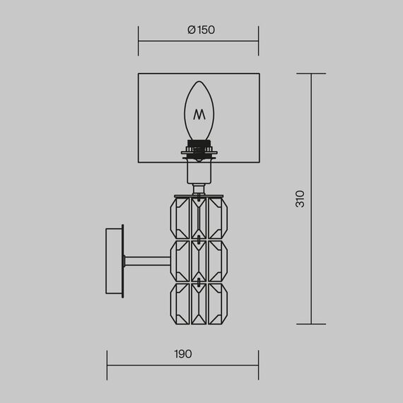 Настенный светильник (бра) Maytoni DIA008WL-01CH, изображение 6