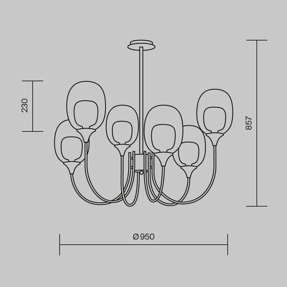 Подвесной светильник Maytoni MOD016PL-06BS, изображение 3