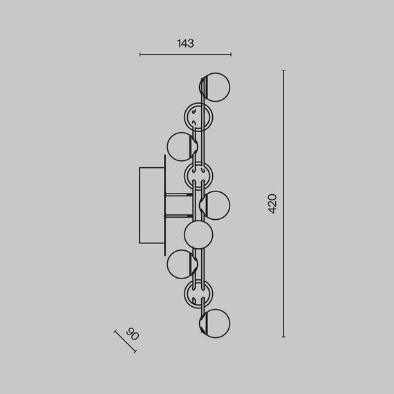 Настенный светильник (бра) Maytoni MOD081WL-L13G3K, изображение 4