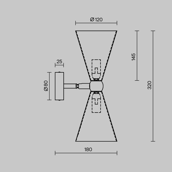 Настенный светильник (бра) Maytoni MOD108WL-02GB, изображение 16