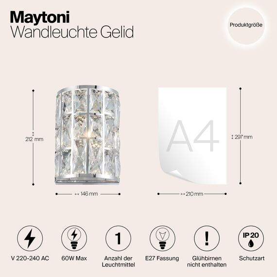 Настенный светильник (бра) Maytoni MOD184-WL-01-CH, изображение 4