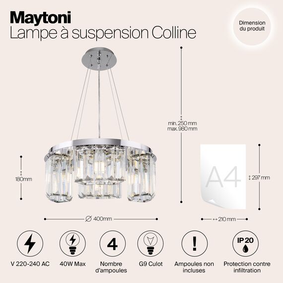 Подвесной светильник Maytoni MOD083PL-04CH, изображение 7